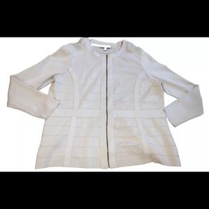 Lane Bryant Cream Gold Zip Up Blouse Size 18/20 Classy Formal